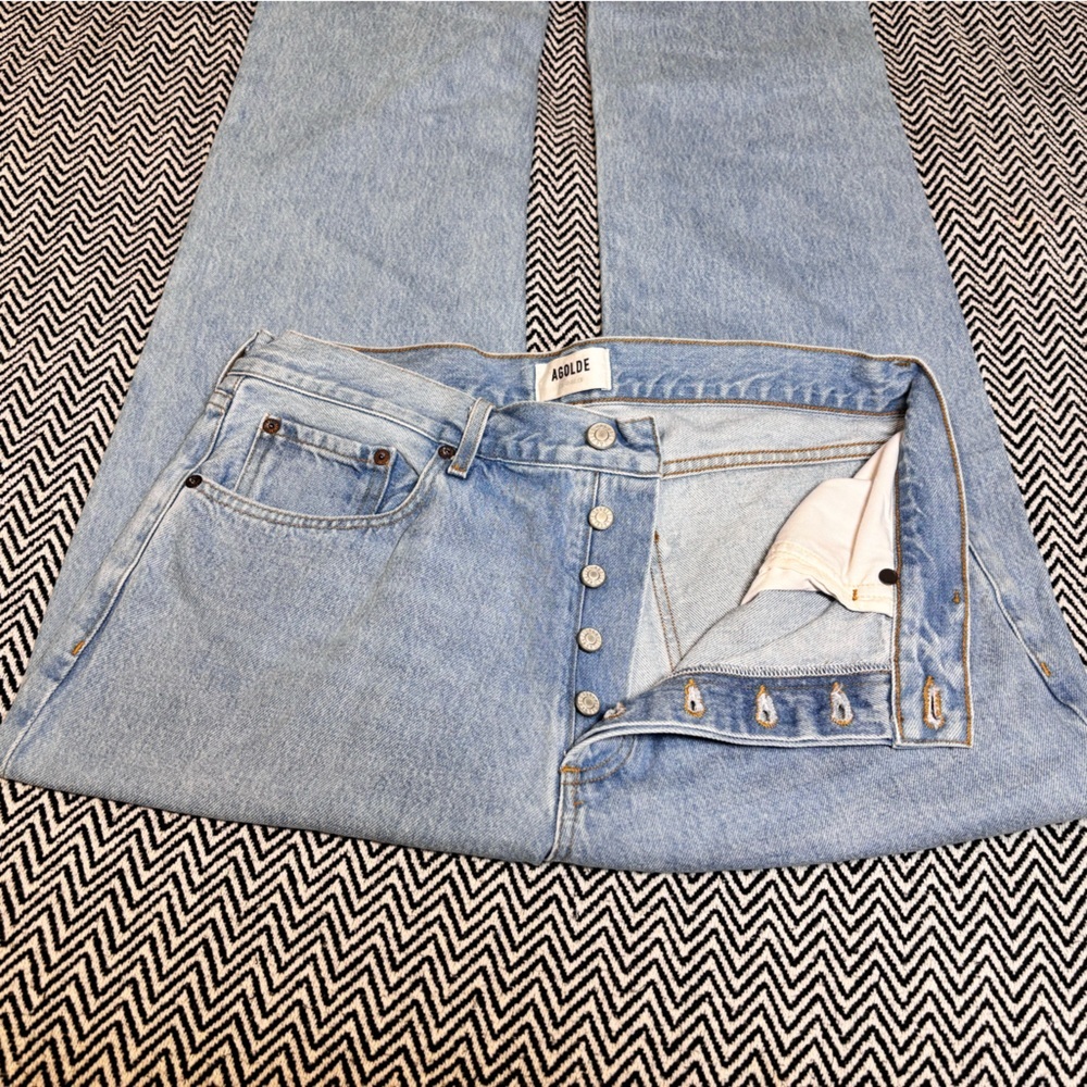 AGOLDE | Lana Slice Jeans Straight Leg Mid Rise | Sz 30 | NWOT - Picture 3 of 9